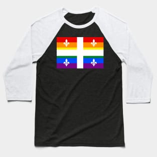 Quebec LGBTQ Pride Flag Baseball T-Shirt